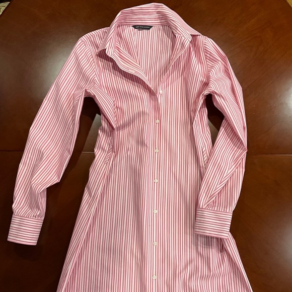 Old money timeless striped shirt dress by Brooks Brothers 100% cotton size 8 - Picture 2 of 11
